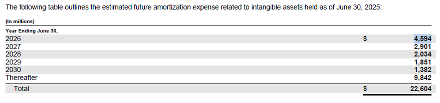 Microsoft amortization expense expectations